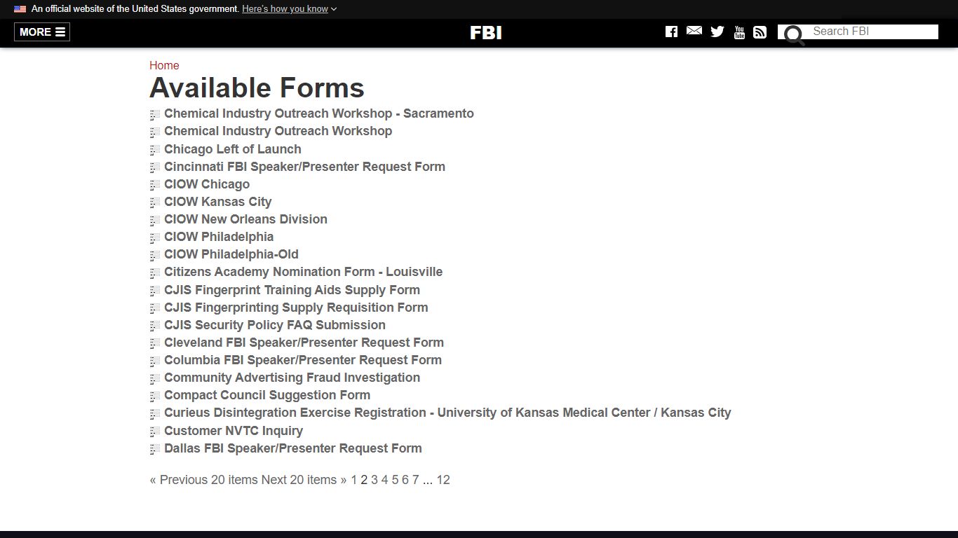 Available Forms - FBI